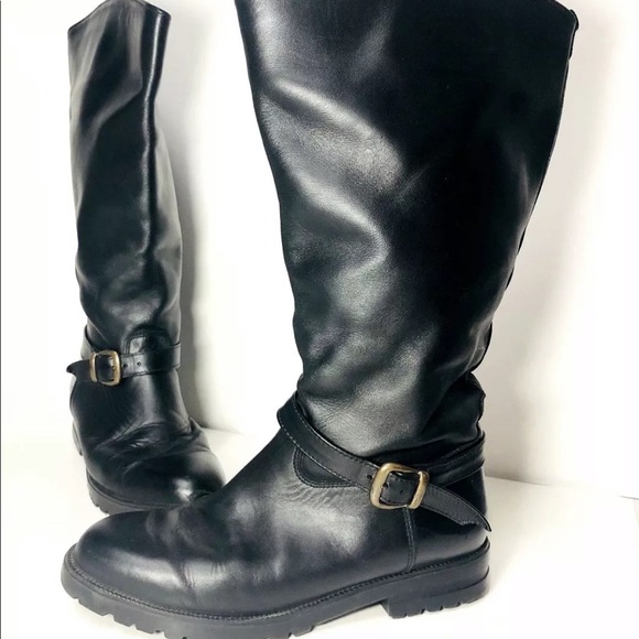 Leather Equestrian Riding Boots 7m Made In Canada - Picture 2 of 8